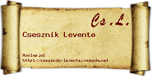 Csesznik Levente névjegykártya